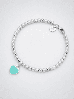 Pulsera de Cuentas con Insignia de Corazón Return To Tiffany