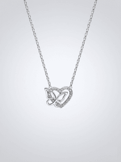 Collar Corazón y Mariposa Entrelazados