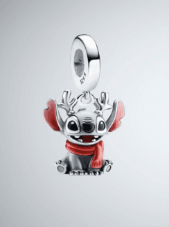 Charm de Stitch con Diadema de Reno Navideño