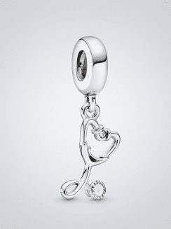 Charm Colgante Estetoscopio de Corazón