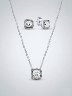 Conjunto Pandora Cuadrado Brillante