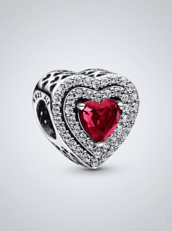 Charm Corazón Nivelado Brillante