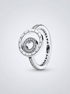 Anillo Logo Círculos Pavé