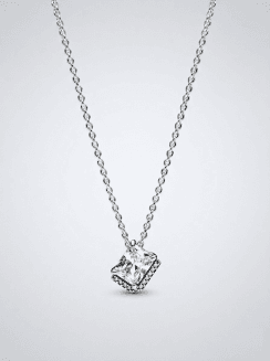 Cadena Halo Rectangular Brillante