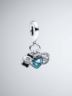 Charm Triple Cámara, Corazón del Globo Terráqueo y Brújula