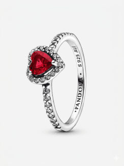 Anillo corazón elevado