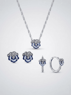 Conjunto Flor Pensamiento Azul