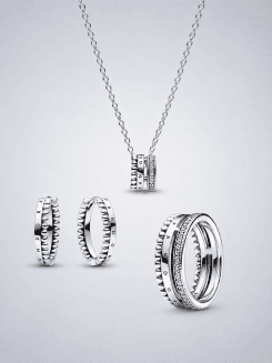 Conjunto Pandora Signature Logo Pavé