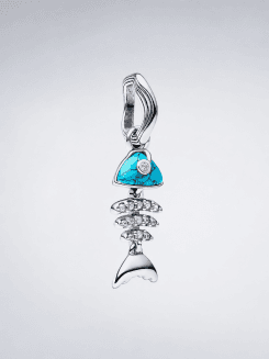 Charm Colgante Espina de Pez Color Turquesa