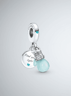 Charm Colgante Doble Bombilla Brillante en la Oscuridad