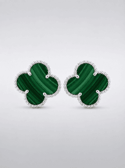 Pendientes Vintage Alhambra de Malaquita Verde