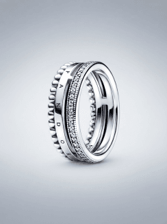 Anillo Pandora Signature Logo Pavé
