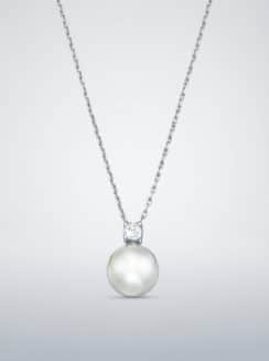 Cadena con Colgante de Perla y Moissanita